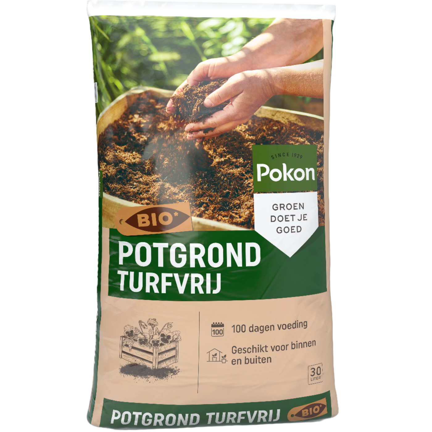 Potgrond (30L) BIO Turfvrij - Pokon