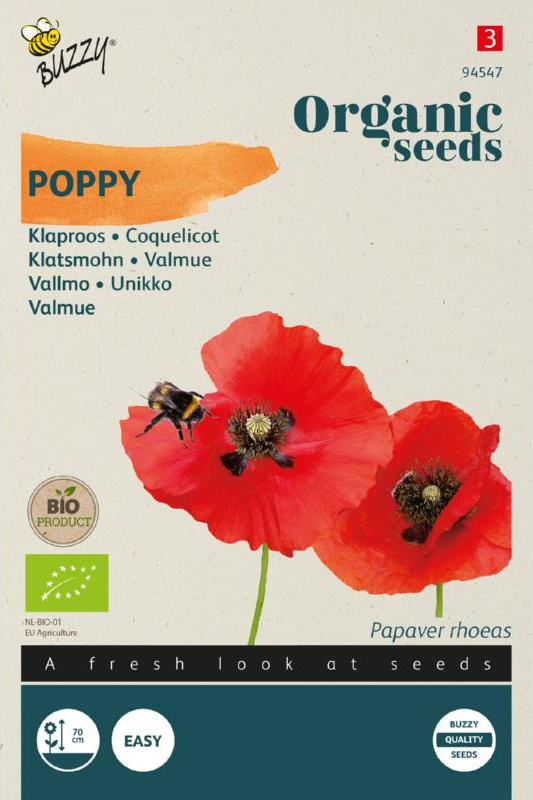 Klaproos Rood zaden BIO