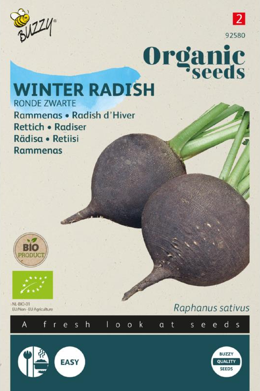Rammenas Ronde Zwarte zaden BIO